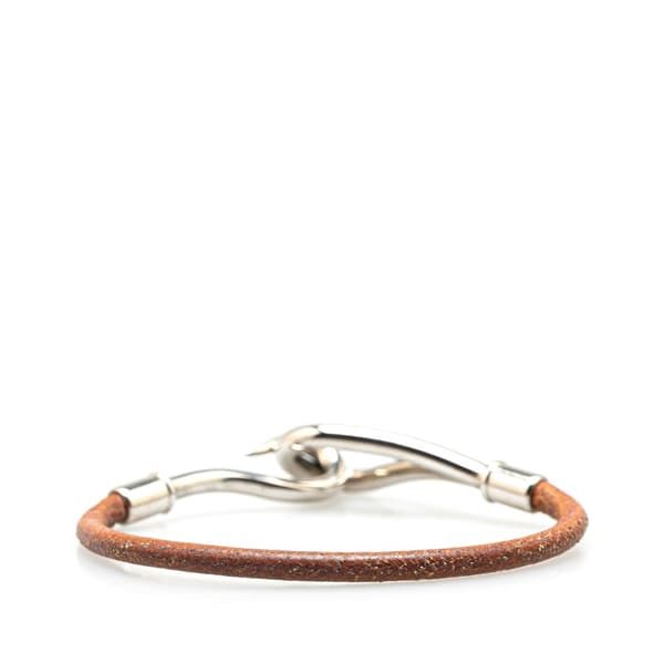 Pre-owned Hermès Jumbo Hook Leather Bracelet Brown
