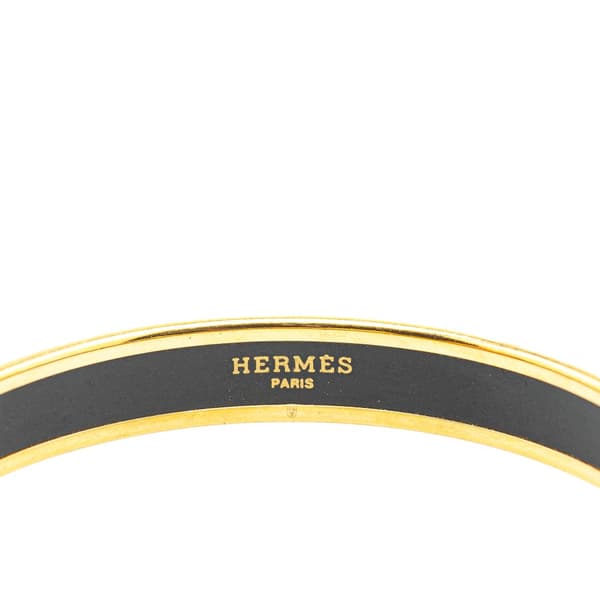 Pre-owned Hermès Narrow Sun Moon Stars Enamel Bangle 65 Blue