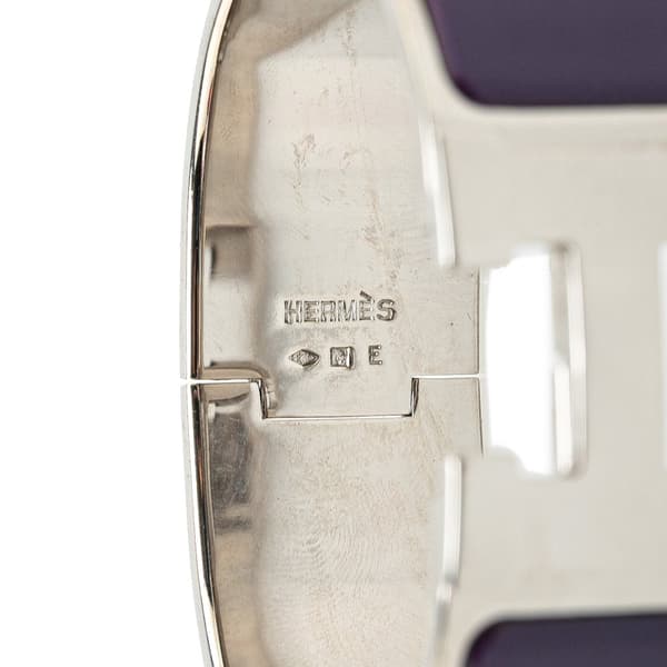 Pre-owned Hermès Wide Enamel Clic Clac H Bracelet PM Purple