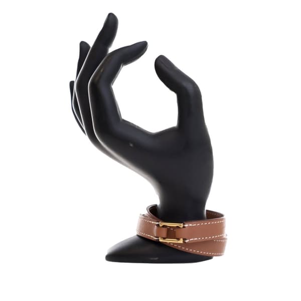 Pre-owned Hermès Swift O Kelly Double Tour Bracelet Brown
