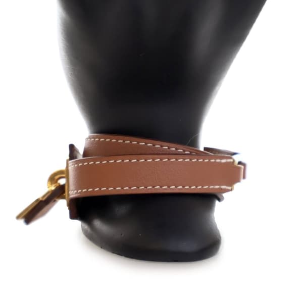 Pre-owned Hermès Swift O Kelly Double Tour Bracelet Brown