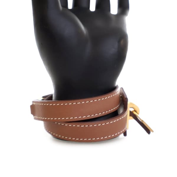 Pre-owned Hermès Swift O Kelly Double Tour Bracelet Brown