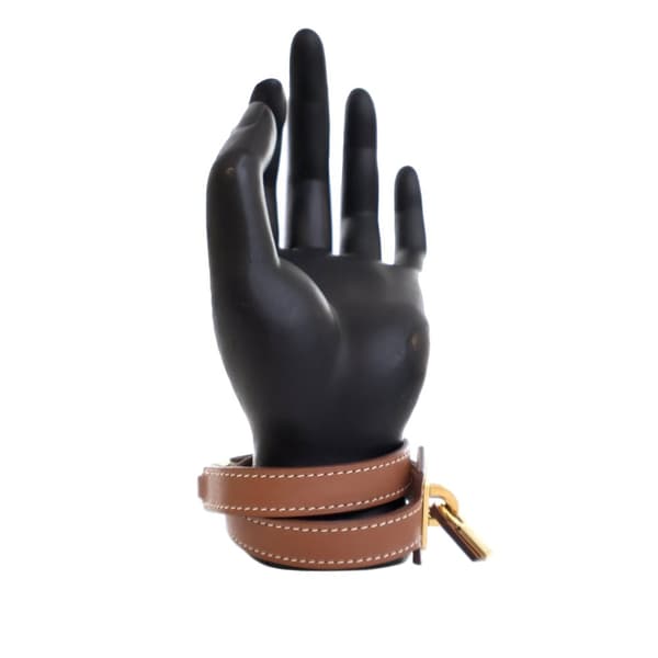 Pre-owned Hermès Swift O Kelly Double Tour Bracelet Brown