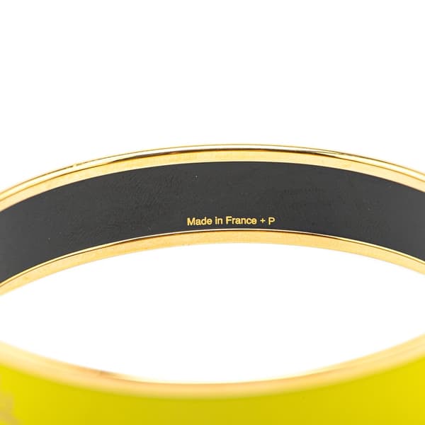 Pre-owned Hermès Enamel Caleche Bangle 65 Yellow