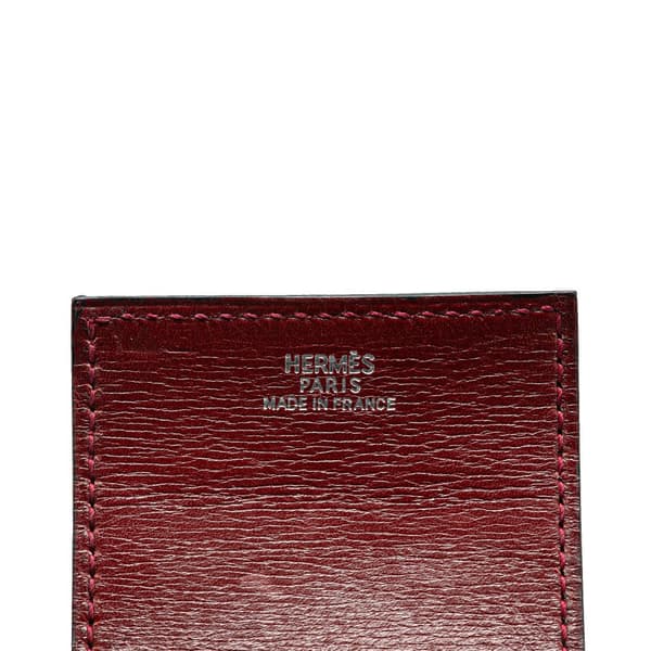 Pre-owned Hermès Extra Wide Leather Etriviere Bracelet Red