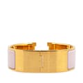 Miniatyrbild 4 av 6: Pre-owned Hermès Wide Enamel Clic Clac H Bracelet PM Purple