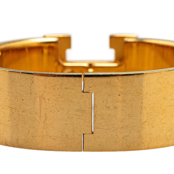 Pre-owned Hermès Wide Enamel Clic Clac H Bracelet PM Purple