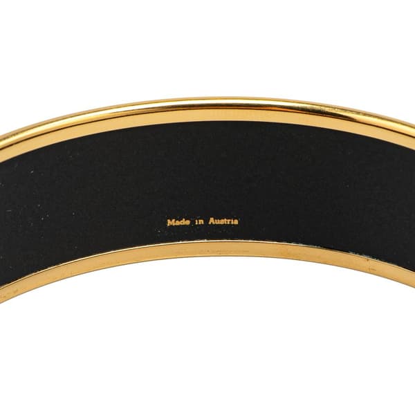 Pre-owned Hermès Wide Printed Enamel Bangle 65 Blue