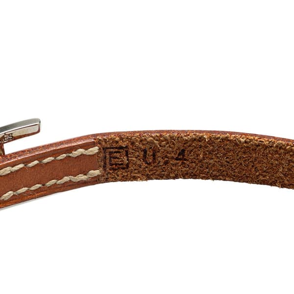 Pre-owned Hermès Leather Hapi Triple Tour Wrap Bracelet M Brown