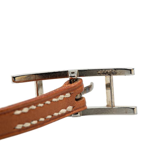 Pre-owned Hermès Leather Hapi Triple Tour Wrap Bracelet M Brown