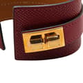 Miniatyrbild 6 av 8: Pre-owned Hermès Epsom Manchette Drag Bracelet Red