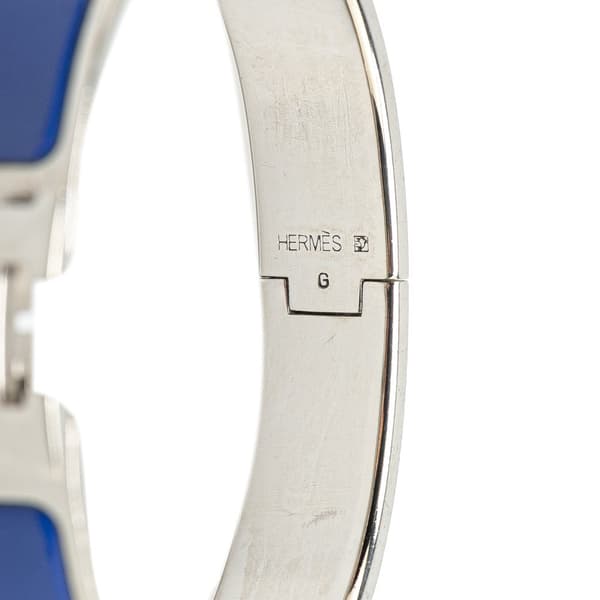 Pre-owned Hermès Narrow Enamel Clic H Bracelet PM Blue