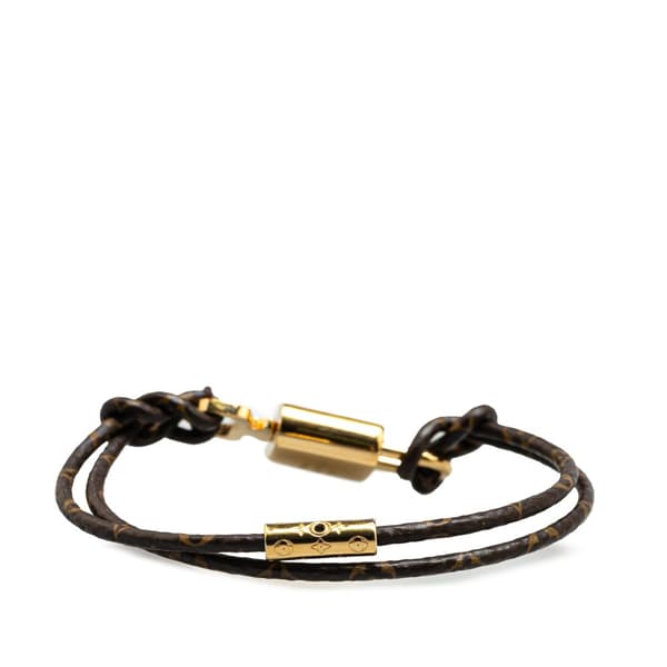 Pre-owned Louis Vuitton Monogram Padlock Bracelet Brown
