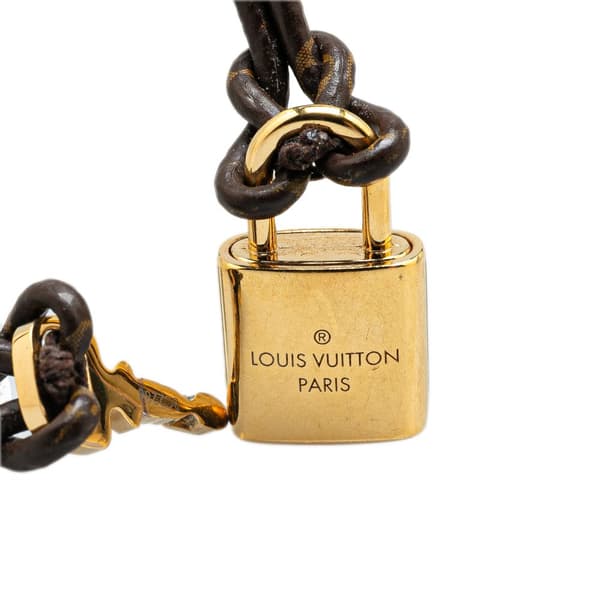 Pre-owned Louis Vuitton Monogram Padlock Bracelet Brown