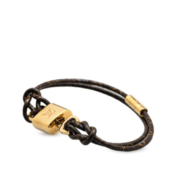 Pre-owned Louis Vuitton Monogram Padlock Bracelet Brown
