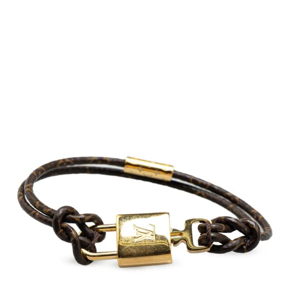 Pre-owned Louis Vuitton Monogram Padlock Bracelet Brown