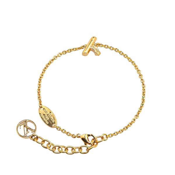 Pre-owned Louis Vuitton Gold Plated LV and Me Letter Y Charm Bracelet Gold
