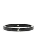 Miniatyrbild 3 av 5: Pre-owned Chanel Resin CC Crystal Bangle Black