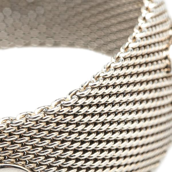 Pre-owned Chanel Silver CC Metal Mesh Bracelet Silver