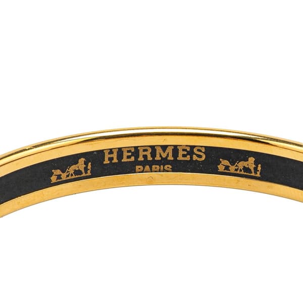 Pre-owned Hermès Narrow Enamel Anchor Bangle 65 Red