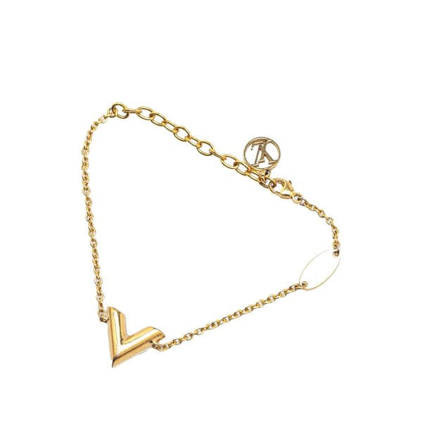 Pre-owned Louis Vuitton Gold Plated Essential V Bracelet Gold