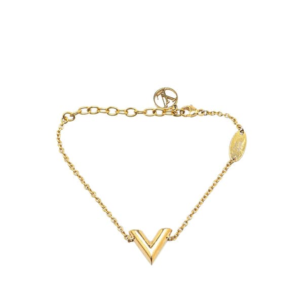 Pre-owned Louis Vuitton Gold Plated Essential V Bracelet Gold