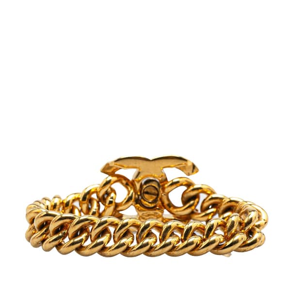 Pre-owned Chanel Gold Plated Interlocking CC Chain Bracelet Gold