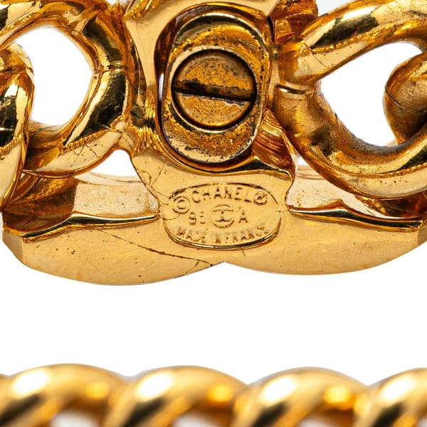 Pre-owned Chanel Gold Plated Interlocking CC Chain Bracelet Gold