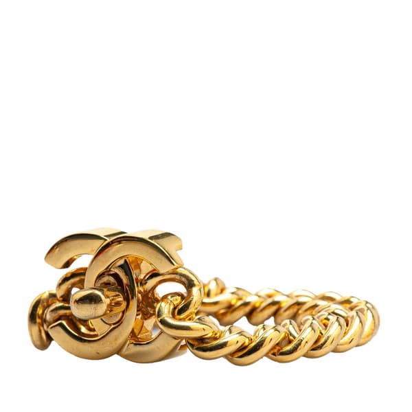 Pre-owned Chanel Gold Plated Interlocking CC Chain Bracelet Gold