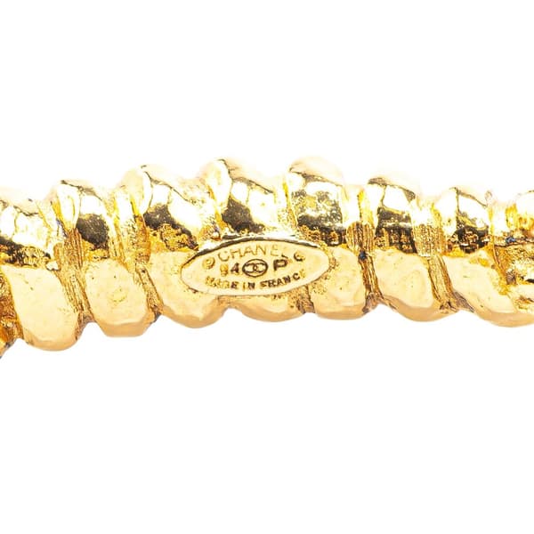 Pre-owned Chanel Gold Plated CC Engraved Cross Bracelet Gold