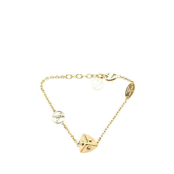 Pre-owned Louis Vuitton Gold Plated Trunkies Charm Bracelet Gold