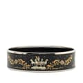 Miniatyrbild 3 av 5: Pre-owned Hermès Wide Enamel Printed Horse Motif Bracelet Black