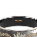 Miniatyrbild 4 av 5: Pre-owned Hermès Wide Enamel Printed Horse Motif Bracelet Black
