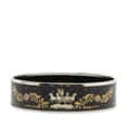 Miniatyrbild 1 av 5: Pre-owned Hermès Wide Enamel Printed Horse Motif Bracelet Black