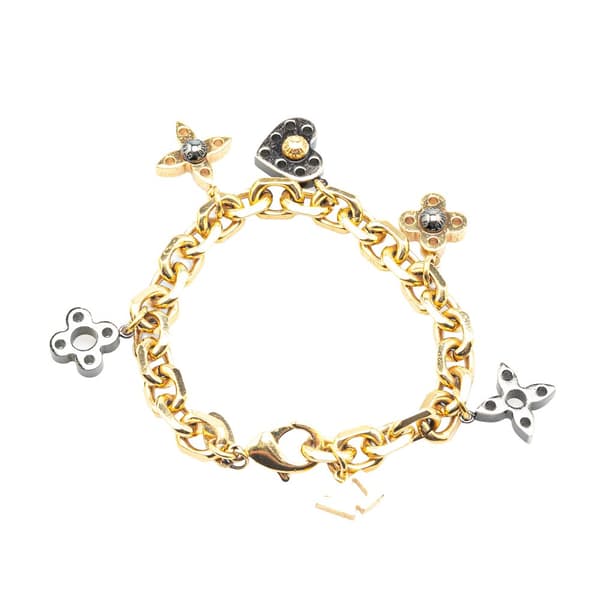 Pre-owned Louis Vuitton Gold Plated Hide and Seek Bracelet Gold