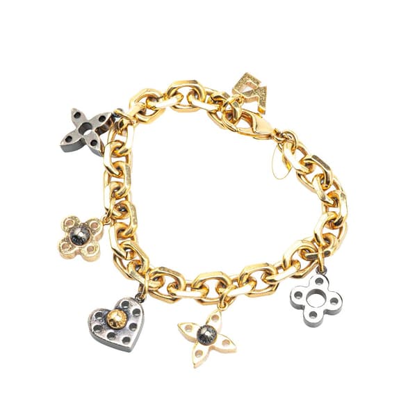 Pre-owned Louis Vuitton Gold Plated Hide and Seek Bracelet Gold