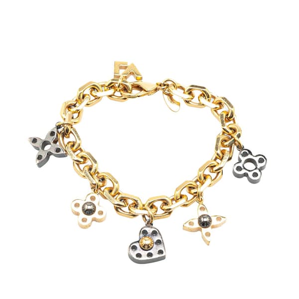 Pre-owned Louis Vuitton Gold Plated Hide and Seek Bracelet Gold