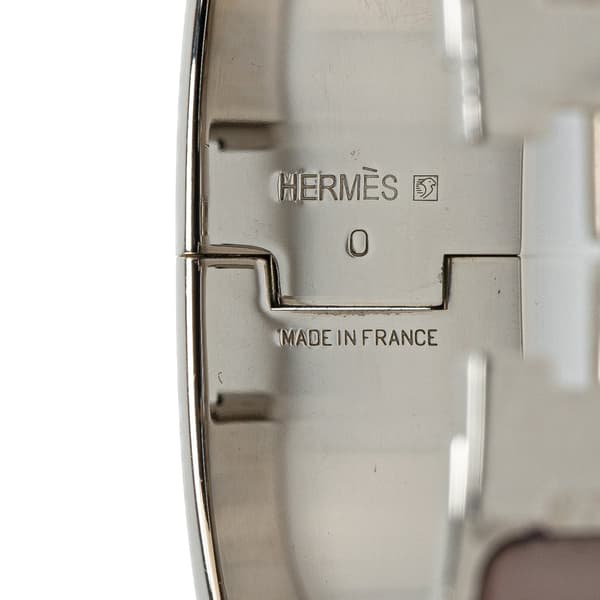 Pre-owned Hermès Wide Enamel Clic Clac H Bracelet PM Pink