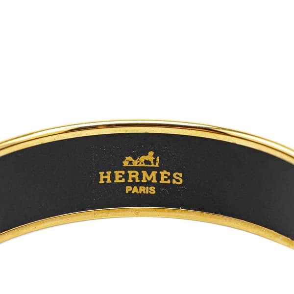 Pre-owned Hermès Wide French Flag Enamel Bangle 65 Blue