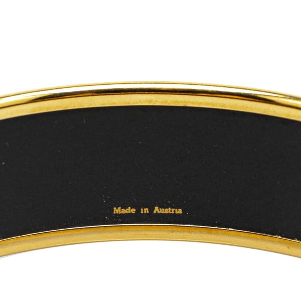 Pre-owned Hermès Wide French Flag Enamel Bangle 65 Blue