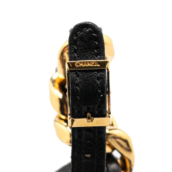 Pre-owned Chanel Gold Plated Leather Woven Bracelet Gold