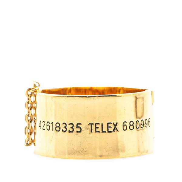 Pre-owned Chanel Gold Plated Rue Cambon Telephone Cuff Gold