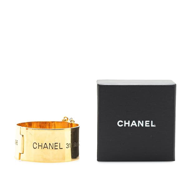 Pre-owned Chanel Gold Plated Rue Cambon Telephone Cuff Gold