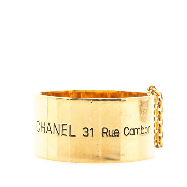 Pre-owned Chanel Gold Plated Rue Cambon Telephone Cuff Gold