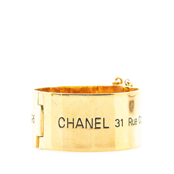 Pre-owned Chanel Gold Plated Rue Cambon Telephone Cuff Gold