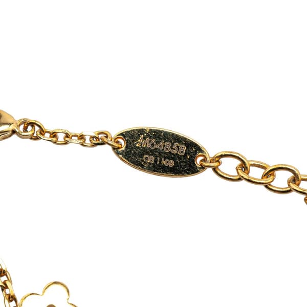 Pre-owned Louis Vuitton Gold Plated Monogram Blooming Supple Bracelet Gold