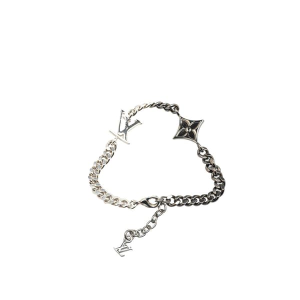 Pre-owned Louis Vuitton Silver Plated LV Instinct Bracelet Silver