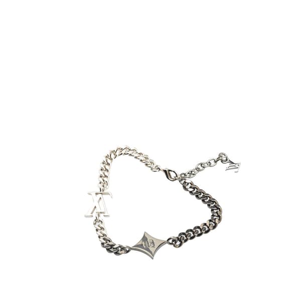 Pre-owned Louis Vuitton Silver Plated LV Instinct Bracelet Silver