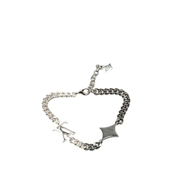 Pre-owned Louis Vuitton Silver Plated LV Instinct Bracelet Silver