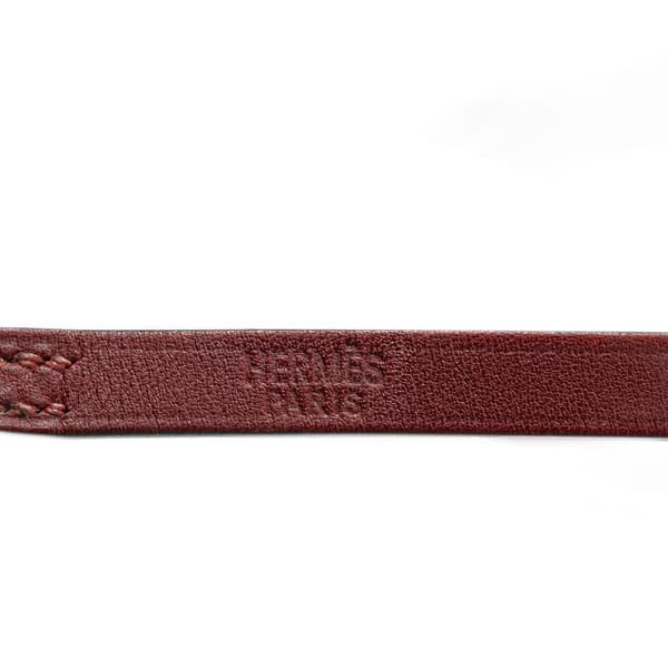 Pre-owned Hermès Leather Behapi Triple Tour Bracelet Red